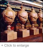 Hand carved urns